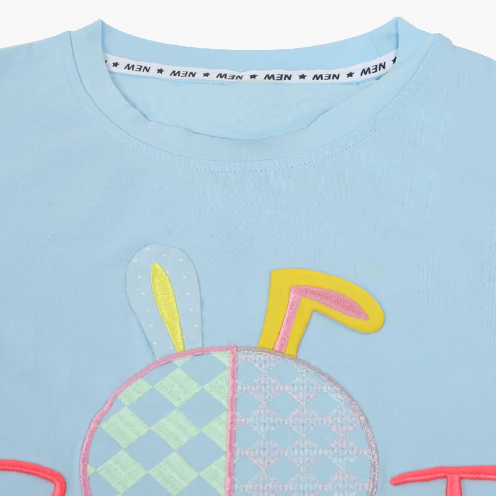 Girls Half Sleeves T-Shirt - Sky Blue, Girls T-Shirts, Chase Value, Chase Value