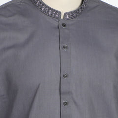 Valuables Men Embroidered Shalwar Suit - Charcoal Grey