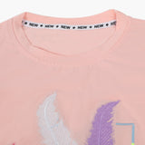 Girls Half Sleeves T-Shirt - Baby Pink, Girls T-Shirts, Chase Value, Chase Value