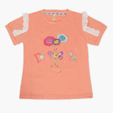 Girls Half Sleeves T-Shirt - Peach, Girls T-Shirts, Chase Value, Chase Value