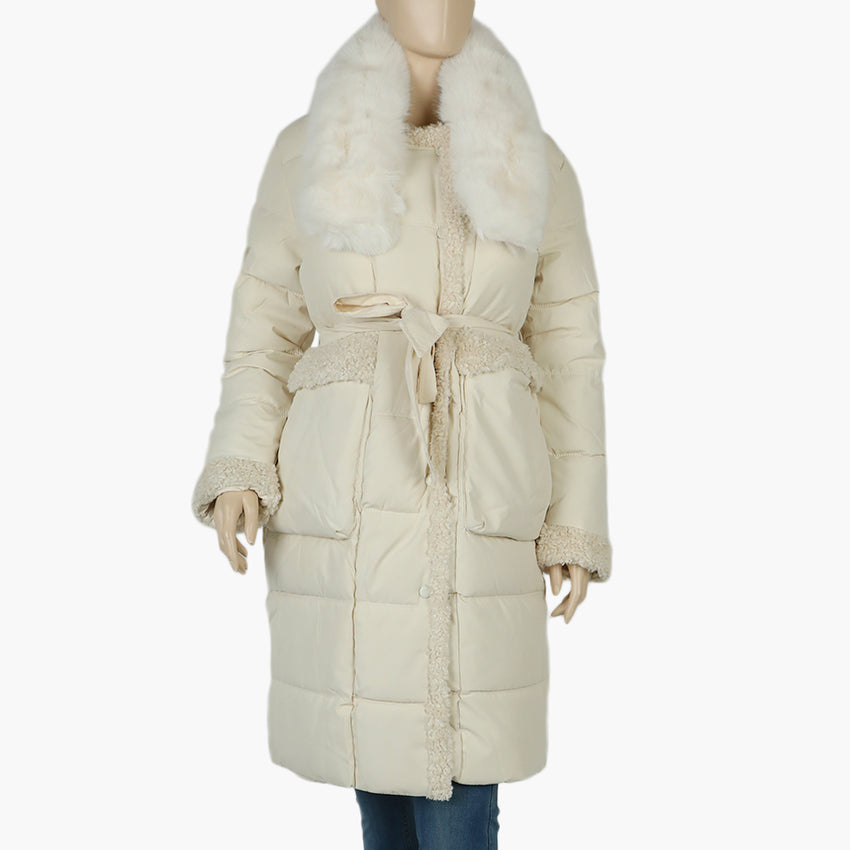 Women's Long Jacket - Off White, Women Jackets, Chase Value, Chase Value