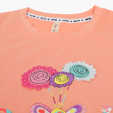 Girls Half Sleeves T-Shirt - Peach, Girls T-Shirts, Chase Value, Chase Value