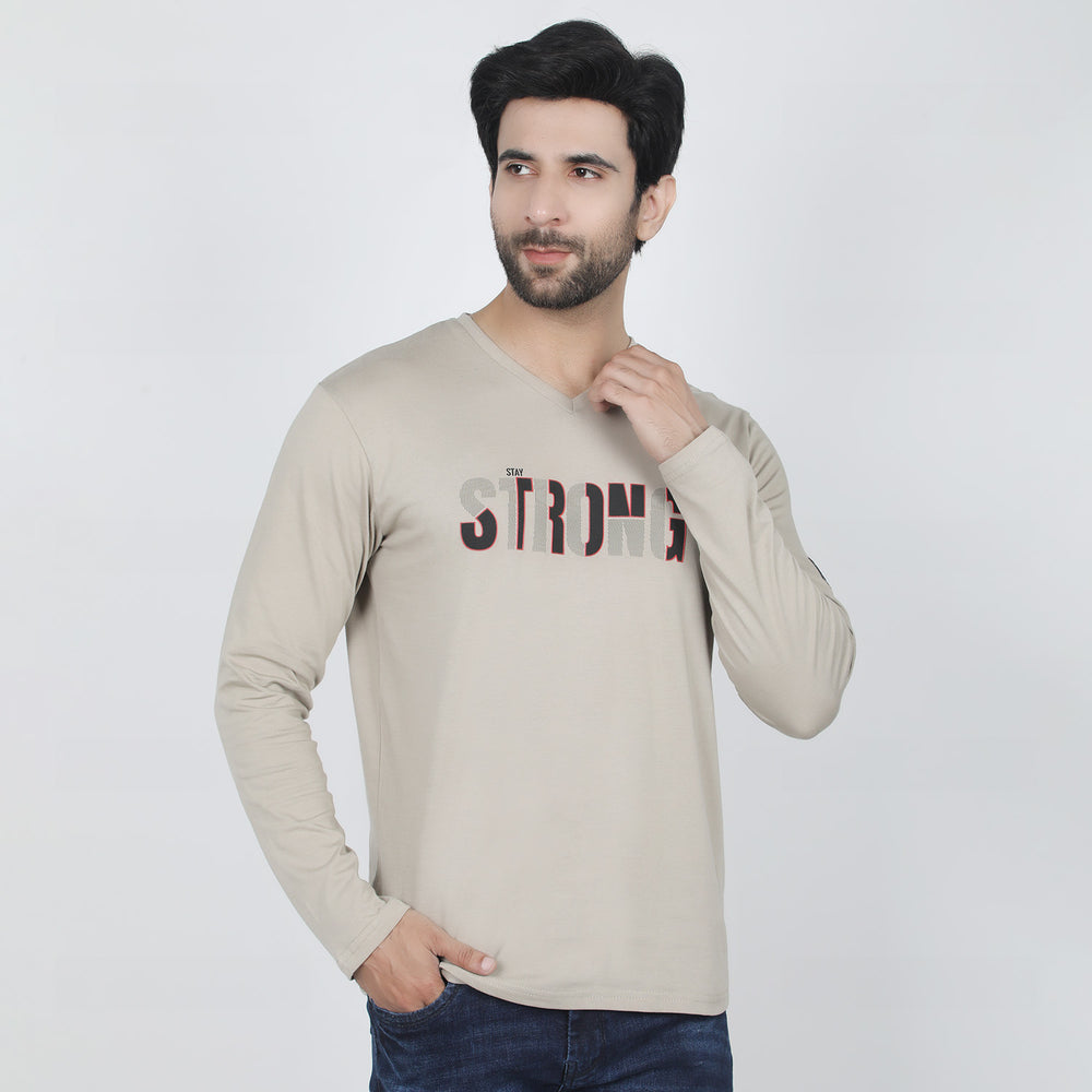 Eminent Men's Round Neck Full Sleeves T-Shirt - Grey, Men's T-Shirts & Polos, Eminent, Chase Value