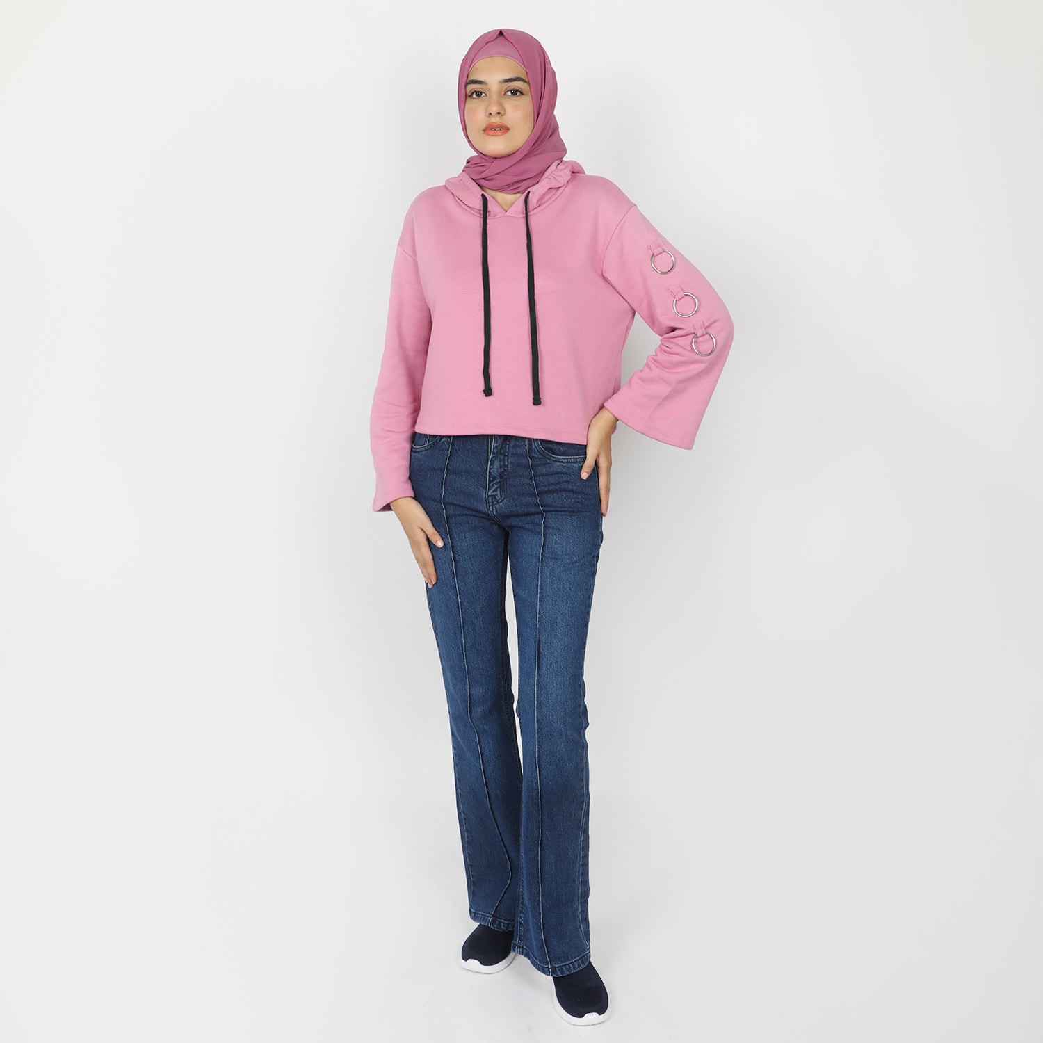 Women's Full Sleeves Hoodie Jacket - Pink, Women Sweatshirts & Hoodies, Chase Value, Chase Value