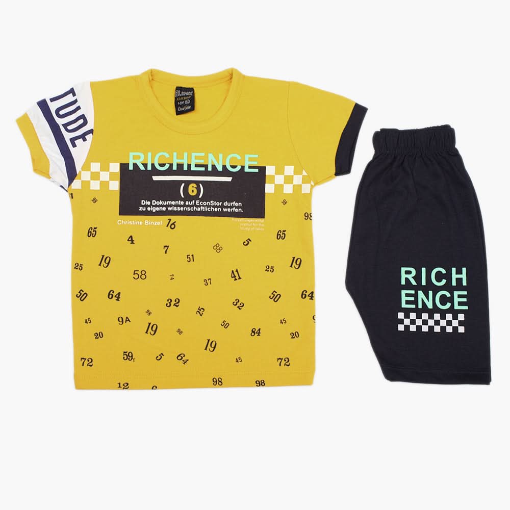 Boys Half Sleeves Suit - Lemon, Boys Sets & Suits, Chase Value, Chase Value