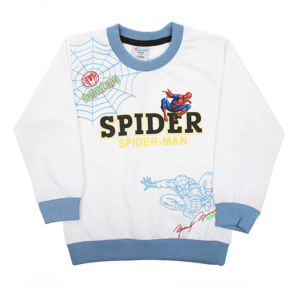 Boys Full Sleeves Sweat Shirt - White