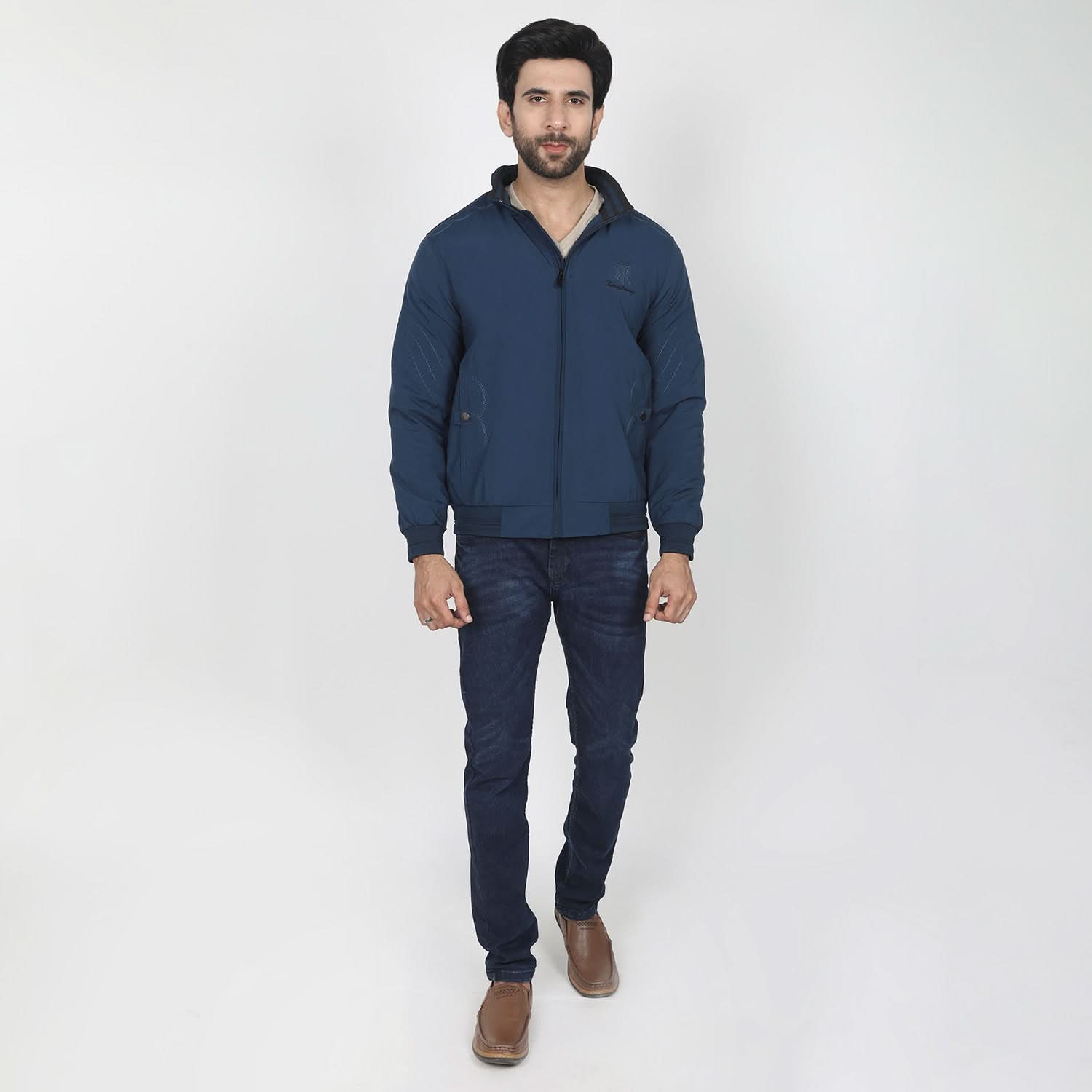 Men's Full Sleeves Jacket - Navy Blue, Men's Jackets & Hoodies, Chase Value, Chase Value