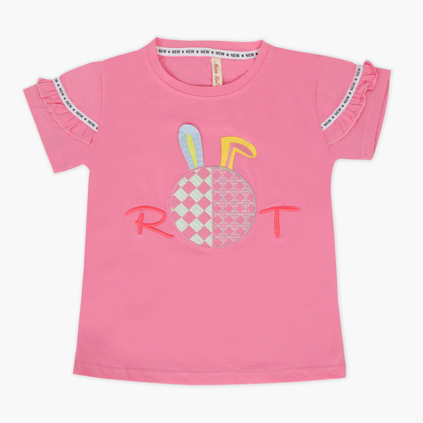 Girls Half Sleeves T-Shirt - Pink, Girls T-Shirts, Chase Value, Chase Value