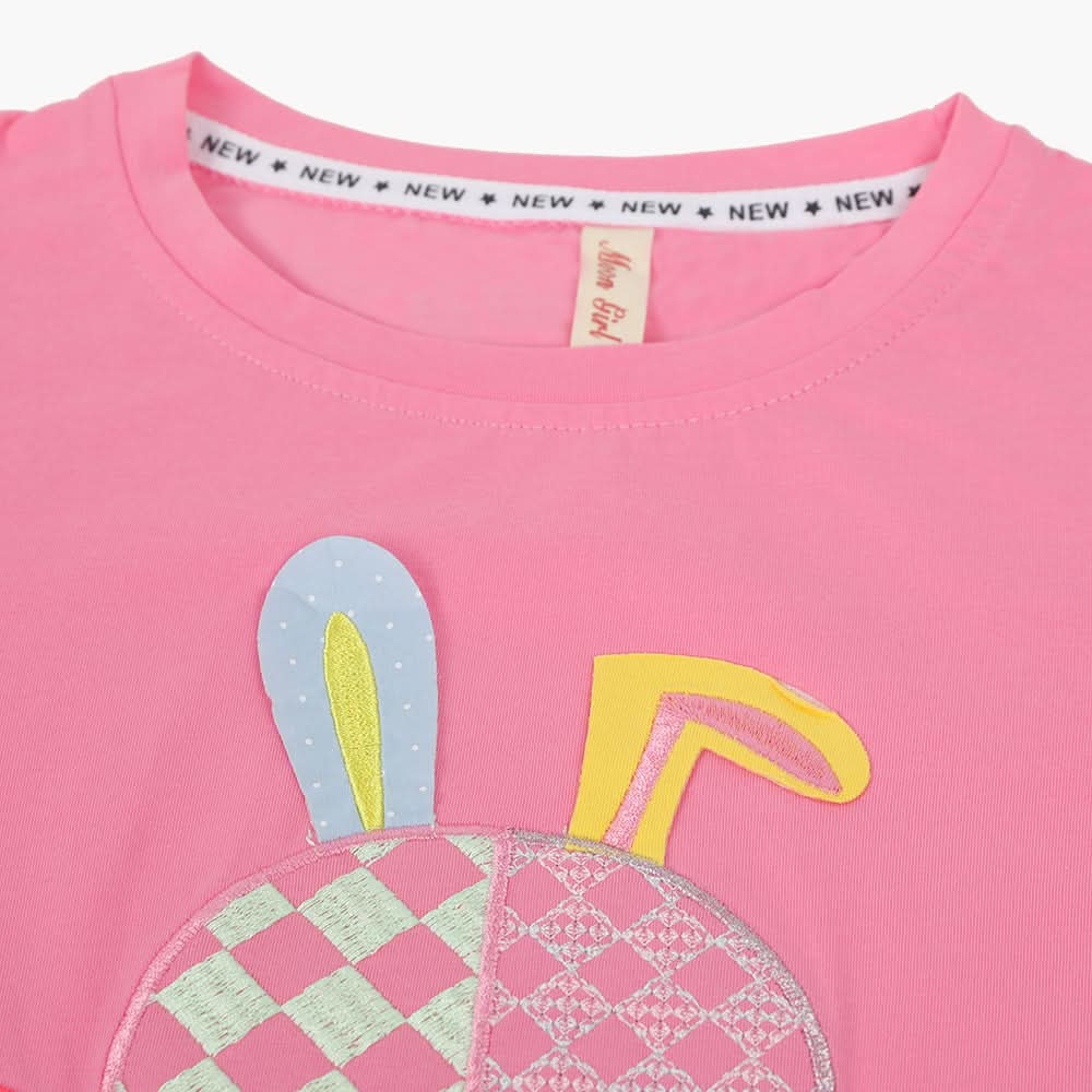 Girls Half Sleeves T-Shirt - Pink, Girls T-Shirts, Chase Value, Chase Value