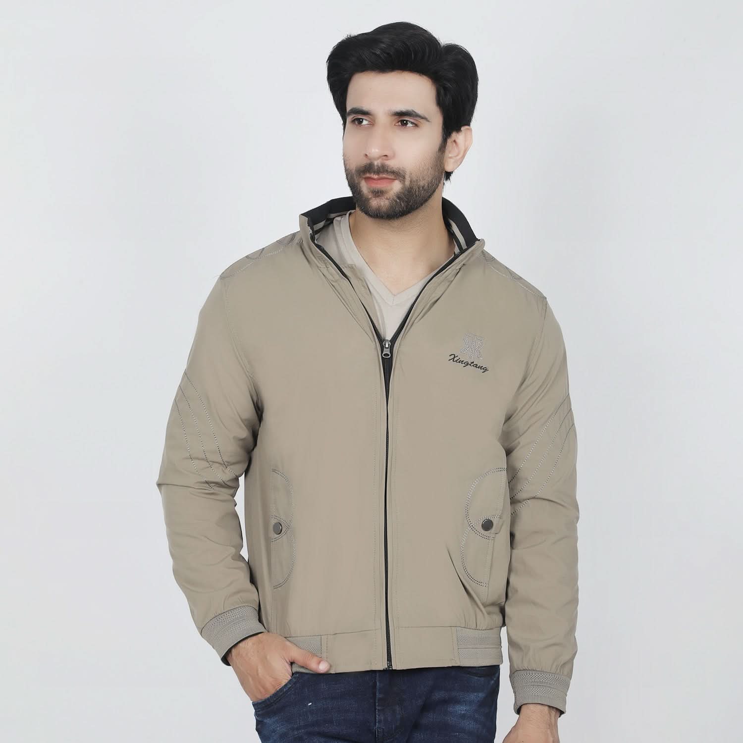 Men's Full Sleeves Jacket - Beige, Men's Jackets & Hoodies, Chase Value, Chase Value