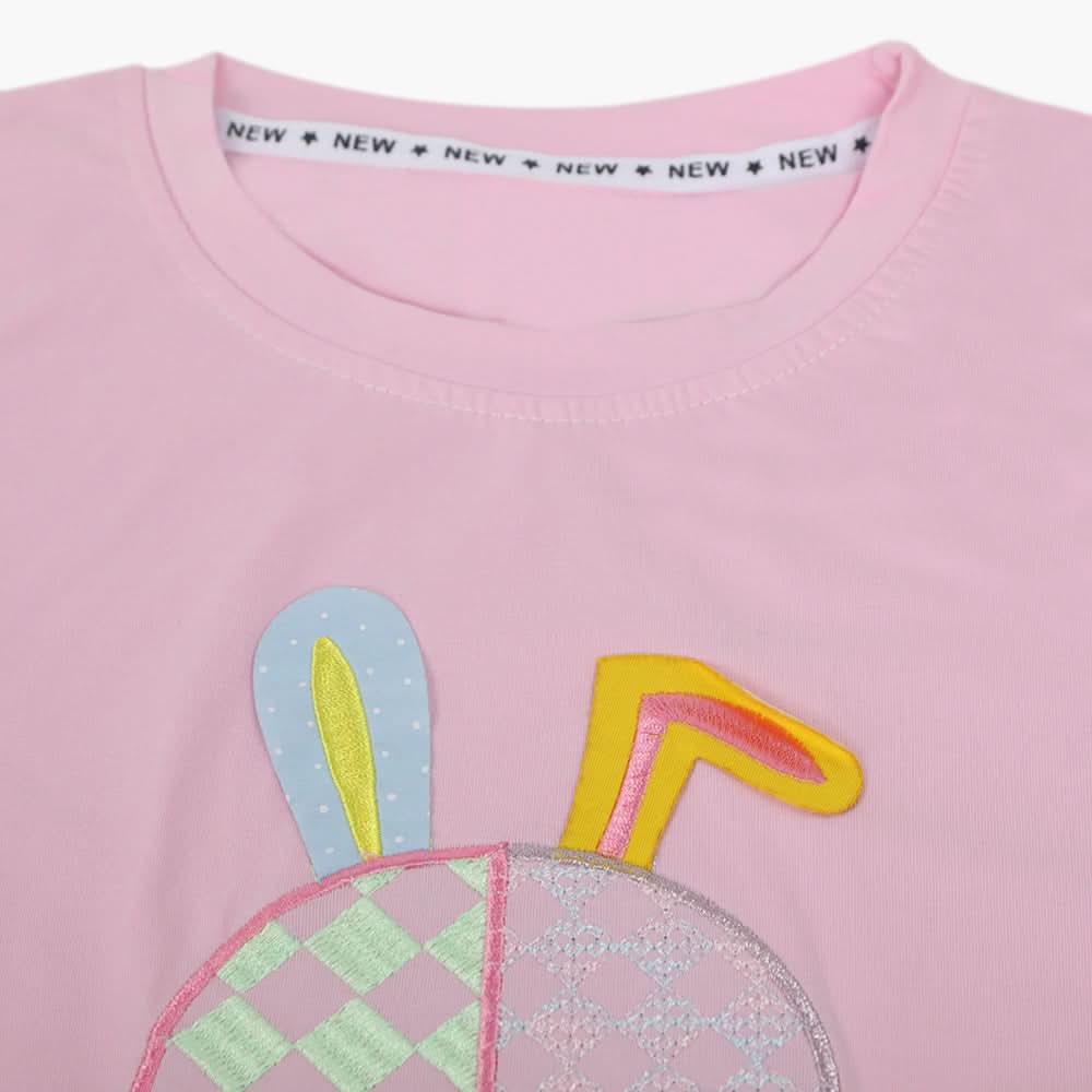 Girls Half Sleeves T-Shirt - Baby Pink, Girls T-Shirts, Chase Value, Chase Value