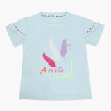 Girls Half Sleeves T-Shirt - Light Blue, Girls T-Shirts, Chase Value, Chase Value