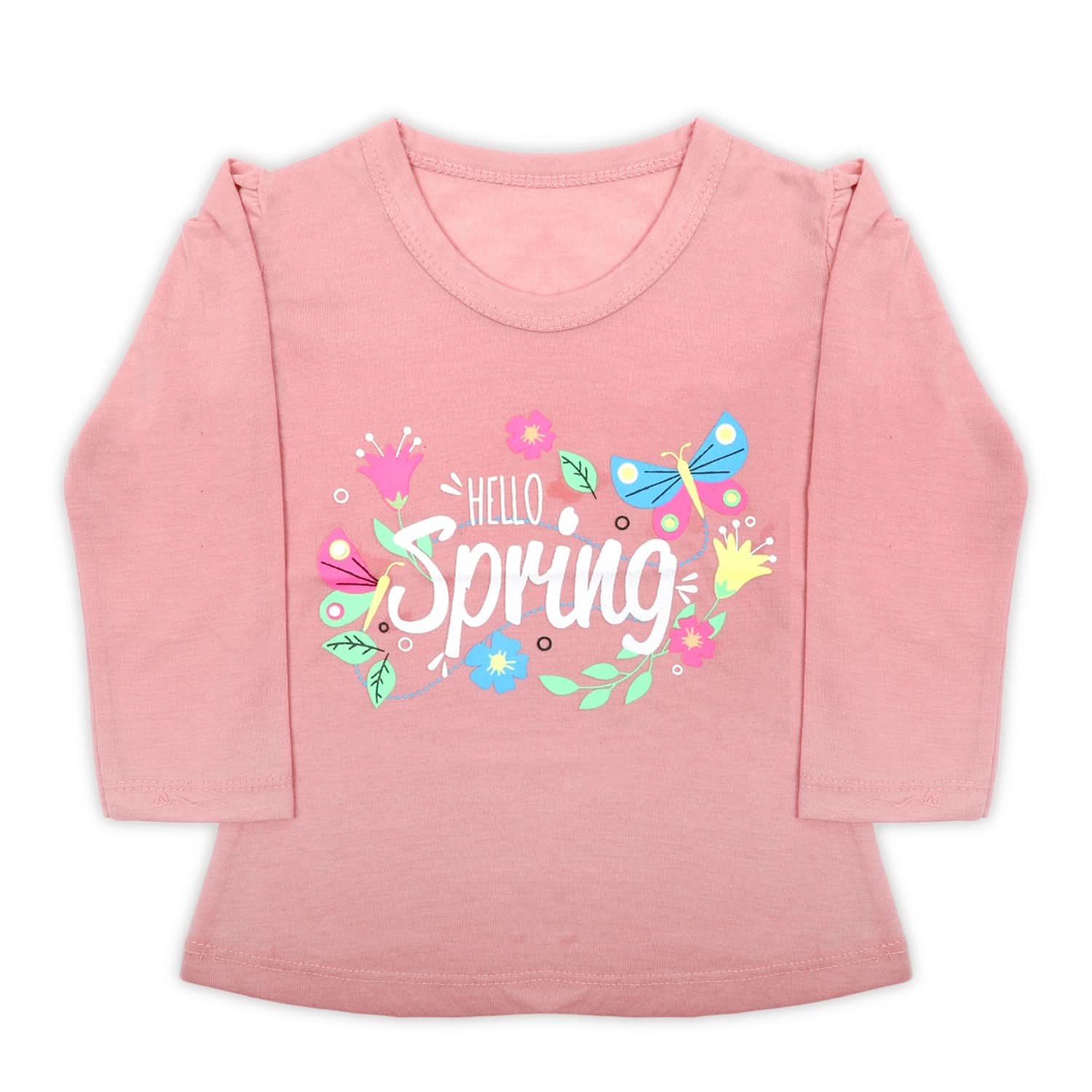 Girls Full Sleeves T-Shirt - Tea Pink, Girls T-Shirts, Chase Value, Chase Value