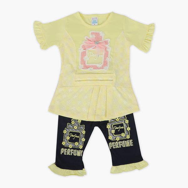 Girls Half Sleeves Suit - Yellow, Girls Suits, Chase Value, Chase Value
