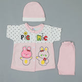 Newborn Girls Half Sleeves Suit - Pink, Newborn Girls Sets & Suits, Chase Value, Chase Value