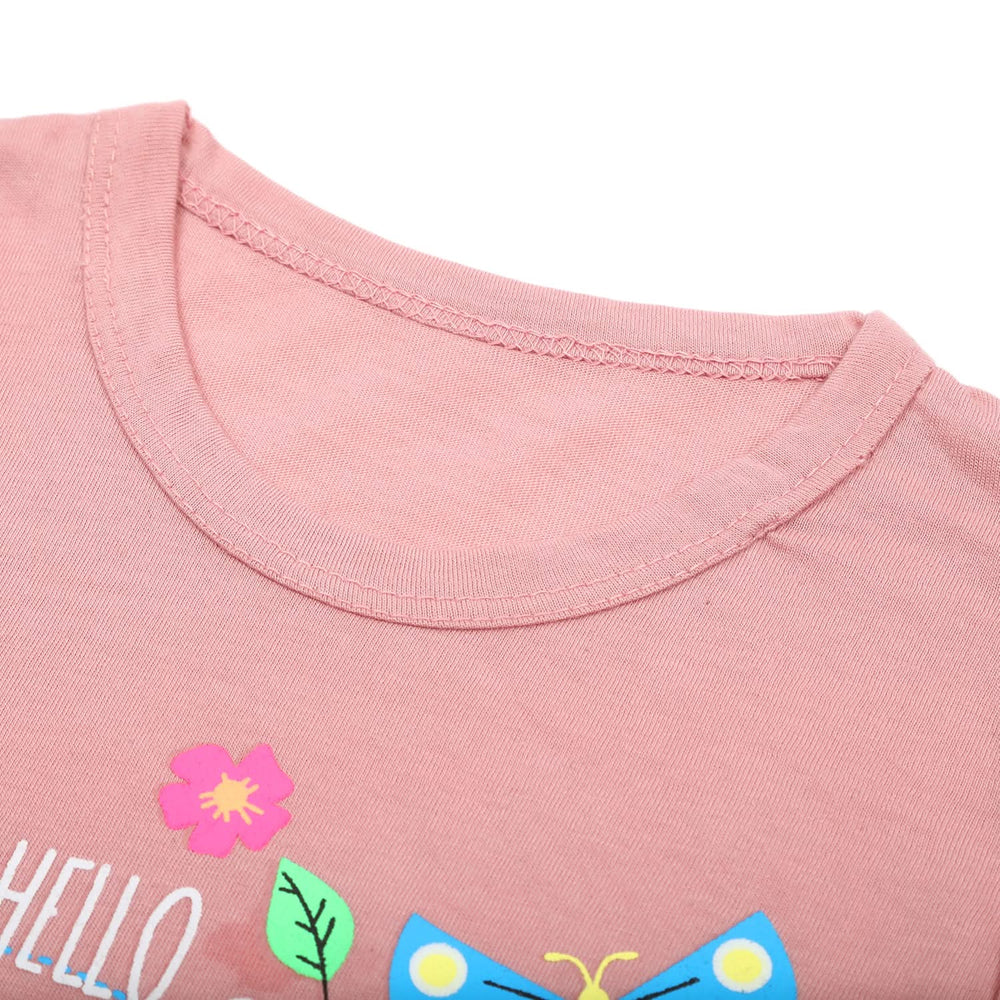 Girls Full Sleeves T-Shirt - Tea Pink, Girls T-Shirts, Chase Value, Chase Value