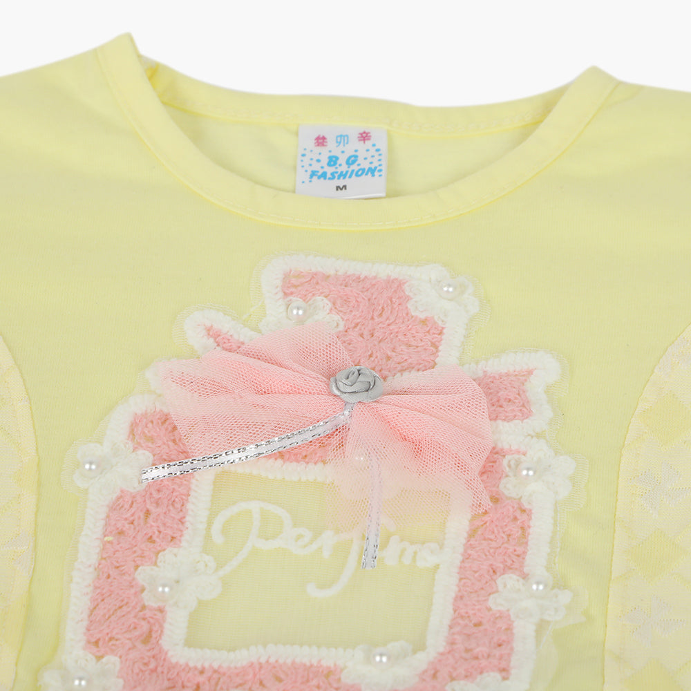 Girls Half Sleeves Suit - Yellow, Girls Suits, Chase Value, Chase Value