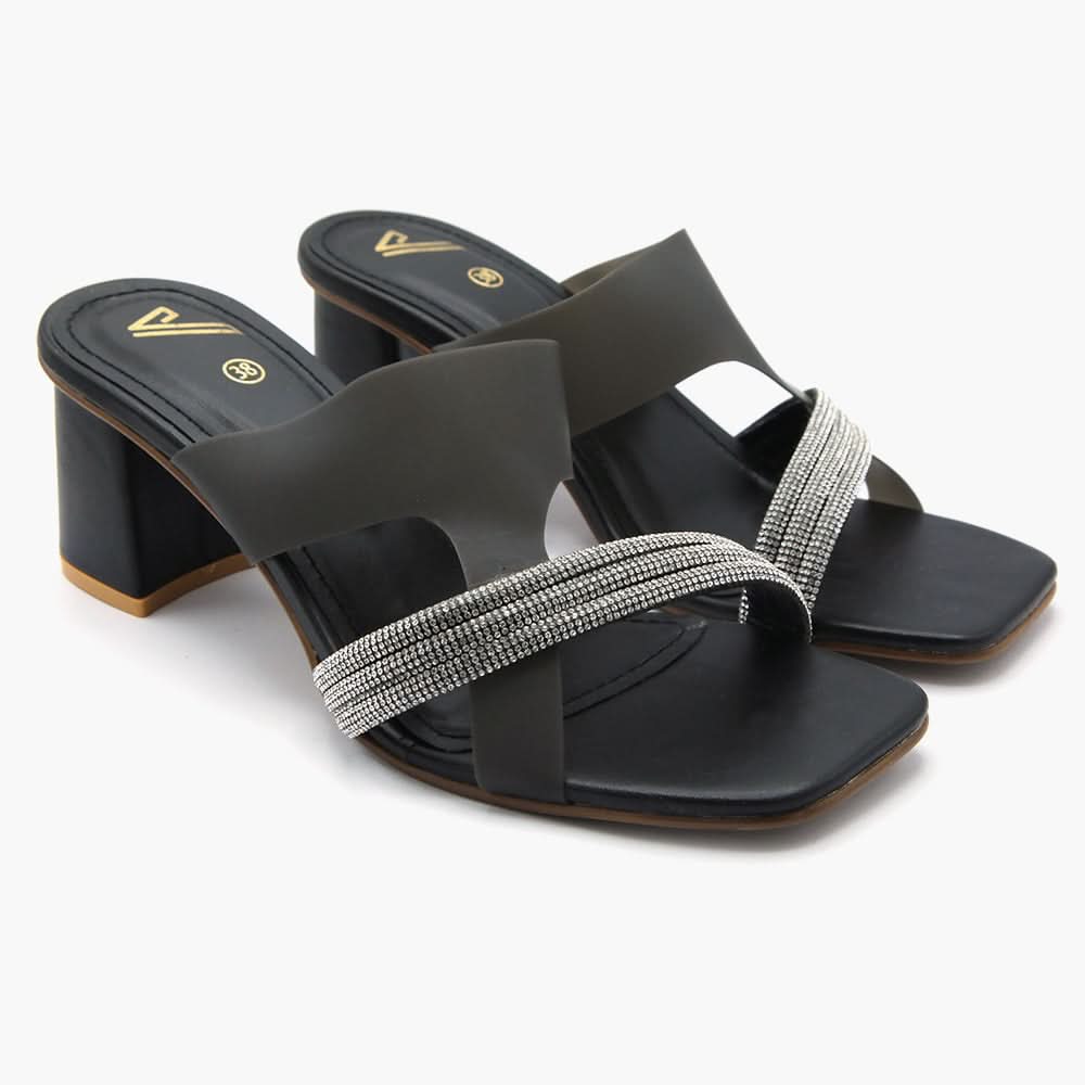 Women's Heel Slipper - Black, Women Slippers, Chase Value, Chase Value
