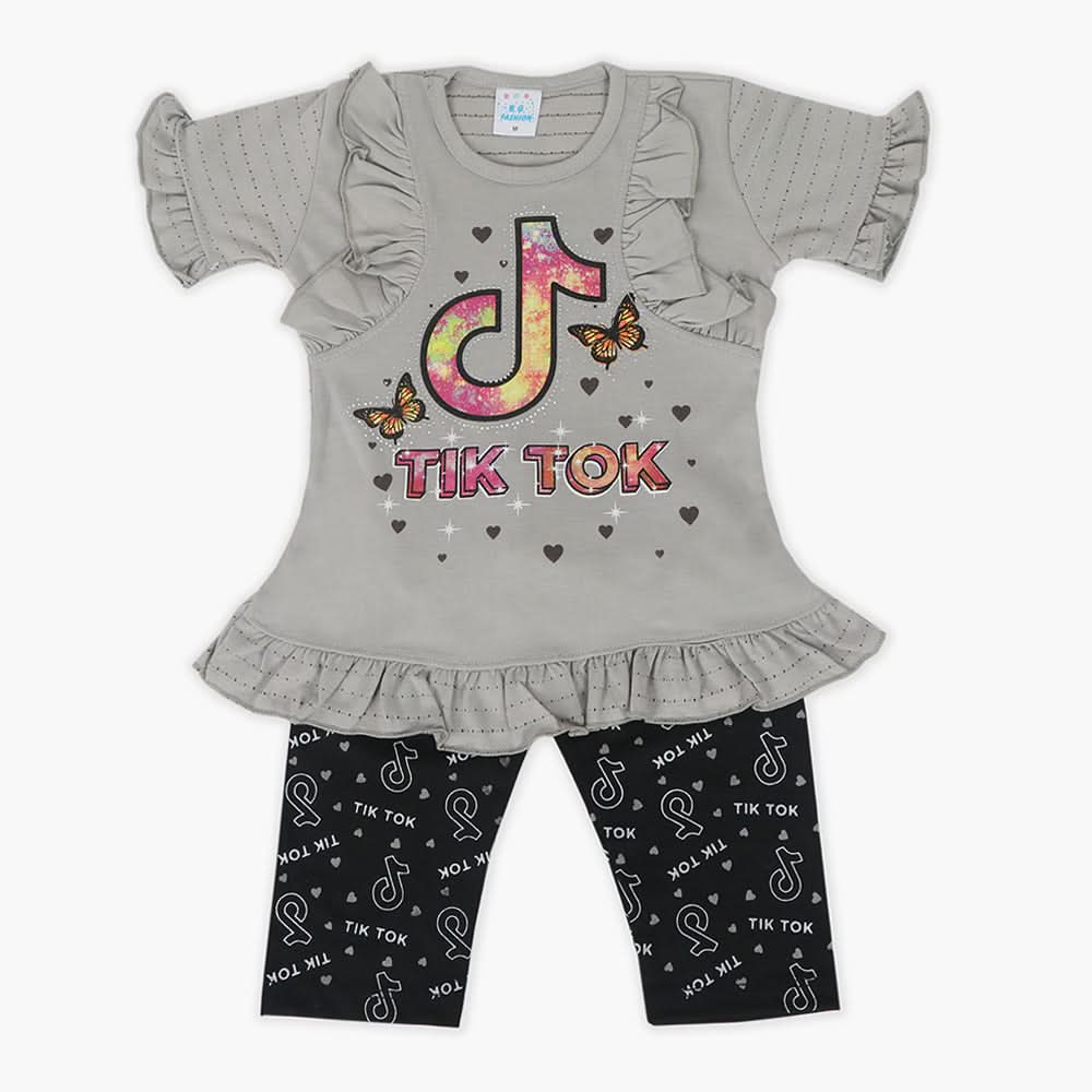 Girls Half Sleeves Suit - Grey, Girls Suits, Chase Value, Chase Value