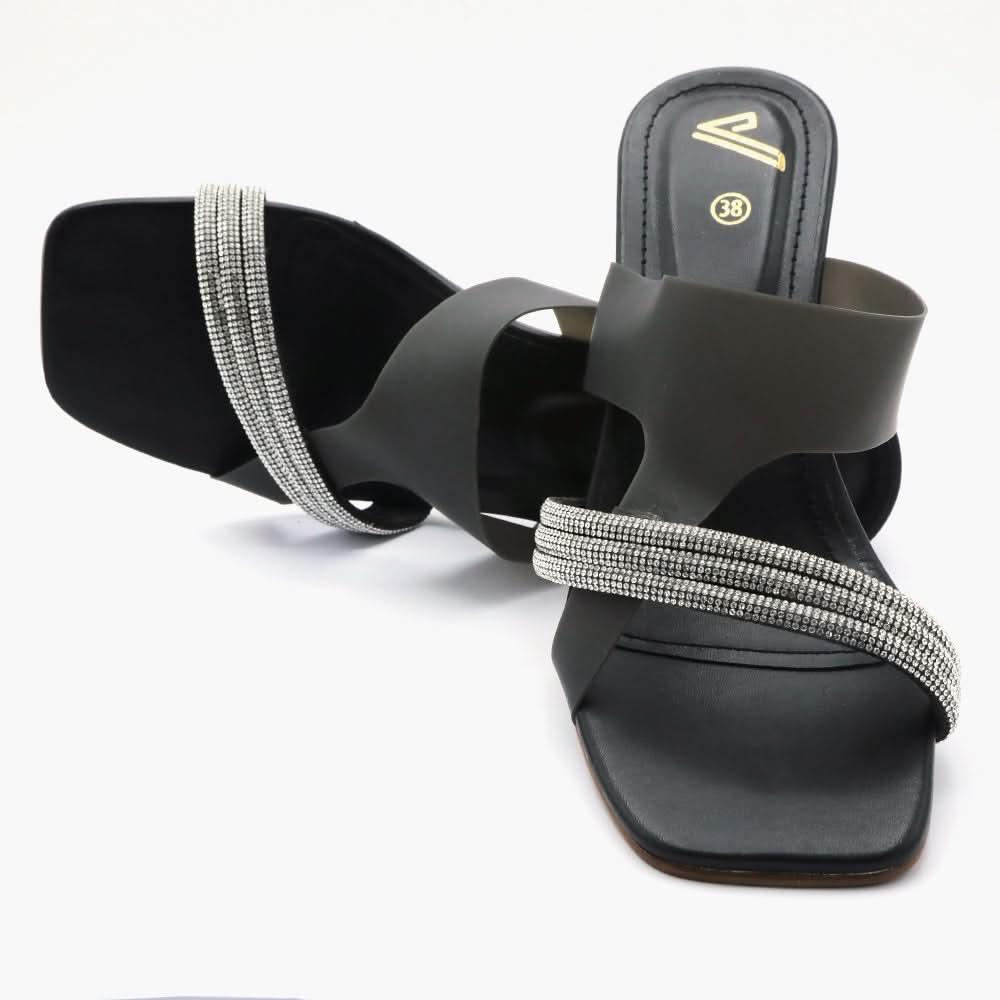 Women's Heel Slipper - Black, Women Slippers, Chase Value, Chase Value