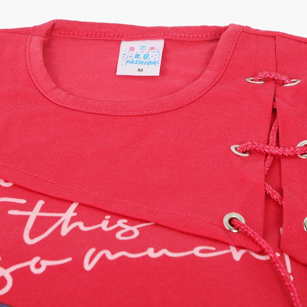 Girls Half Sleeves Suit - Dark Pink, Girls Suits, Chase Value, Chase Value