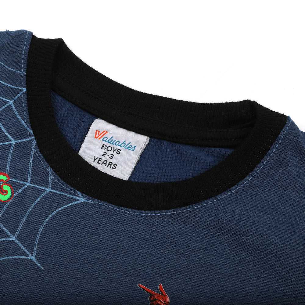 Boys Full Sleeves SweatShirt - Steel Blue, Boys Hoodies & Sweat Shirts, Chase Value, Chase Value