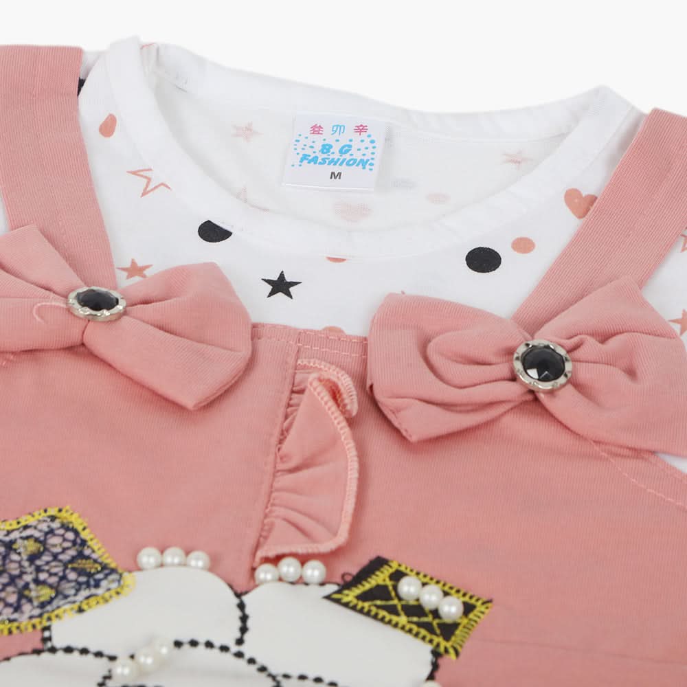Girls Half Sleeves Suit - Tea Pink, Girls Suits, Chase Value, Chase Value