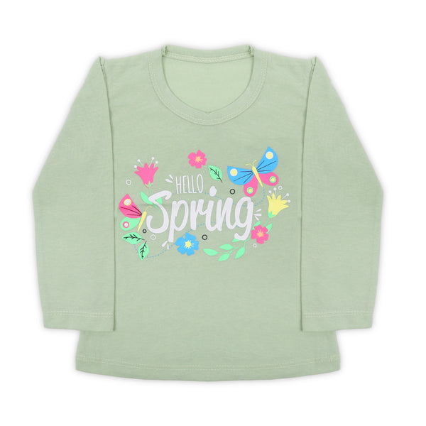 Girls Full Sleeves T-Shirt - Light Green