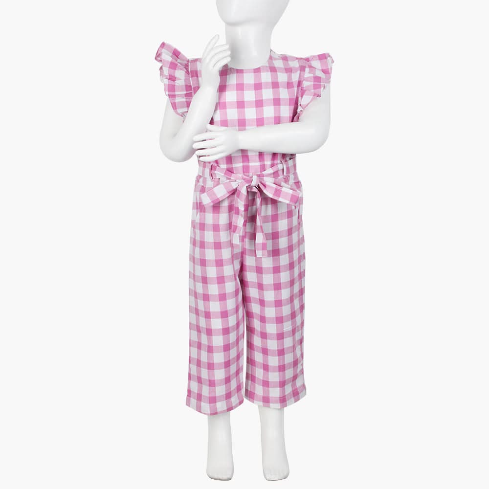 Girls Printed Jump Suit  - Pink, Girls Suits, Chase Value, Chase Value