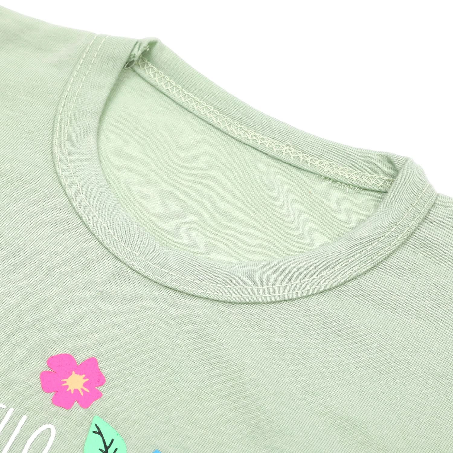 Girls Full Sleeves T-Shirt - Light Green, Girls T-Shirts, Chase Value, Chase Value