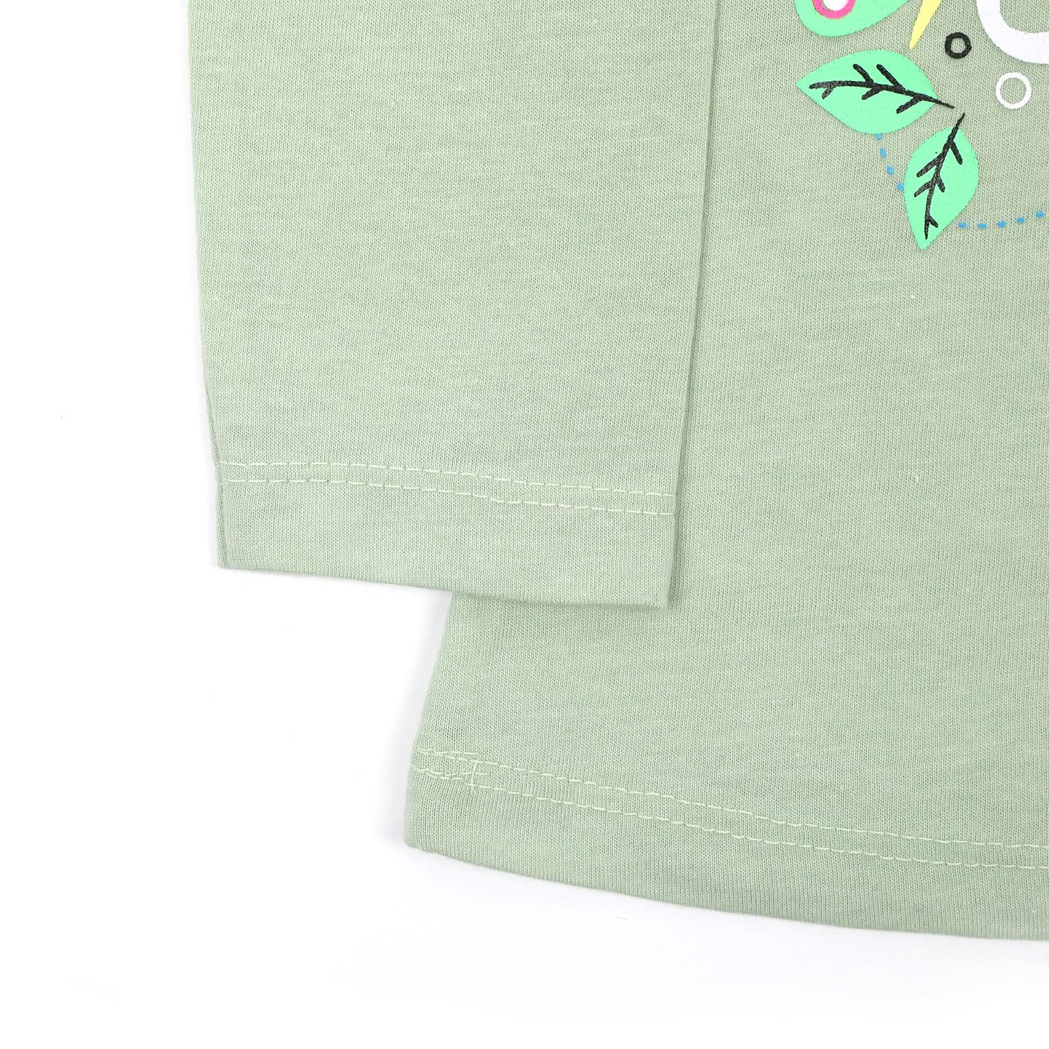 Girls Full Sleeves T-Shirt - Light Green, Girls T-Shirts, Chase Value, Chase Value