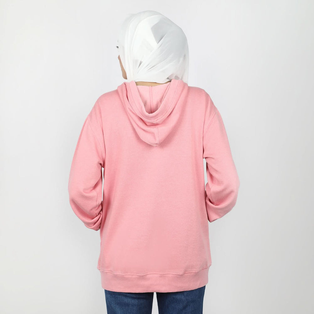 Women's Full Sleeves Hoodie Jacket - Pink, Women Sweatshirts & Hoodies, Chase Value, Chase Value