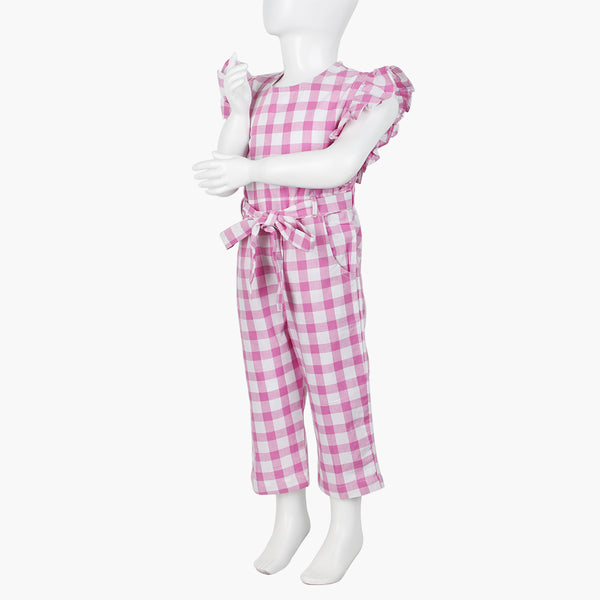 Girls Printed Jump Suit  - Pink, Girls Suits, Chase Value, Chase Value
