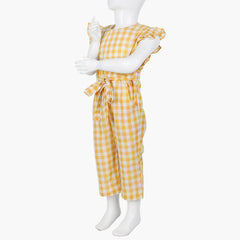 Girls Printed Jump Suit  - Yellow, Girls Suits, Chase Value, Chase Value