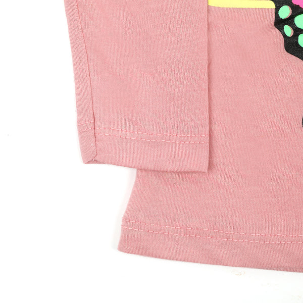 Girls Full Sleeves T-Shirt - Tea Pink