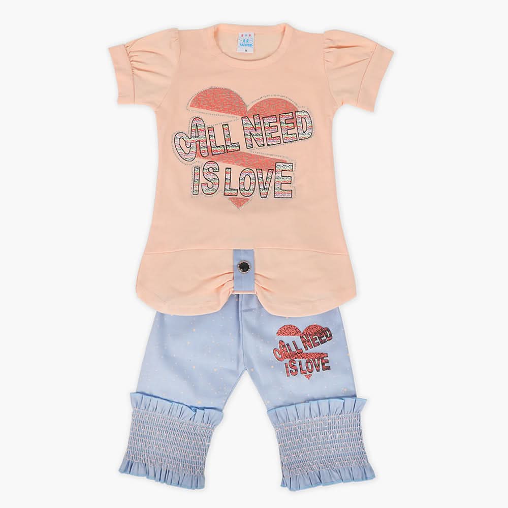 Girls Half Sleeves Suit - Light Pink, Girls Suits, Chase Value, Chase Value