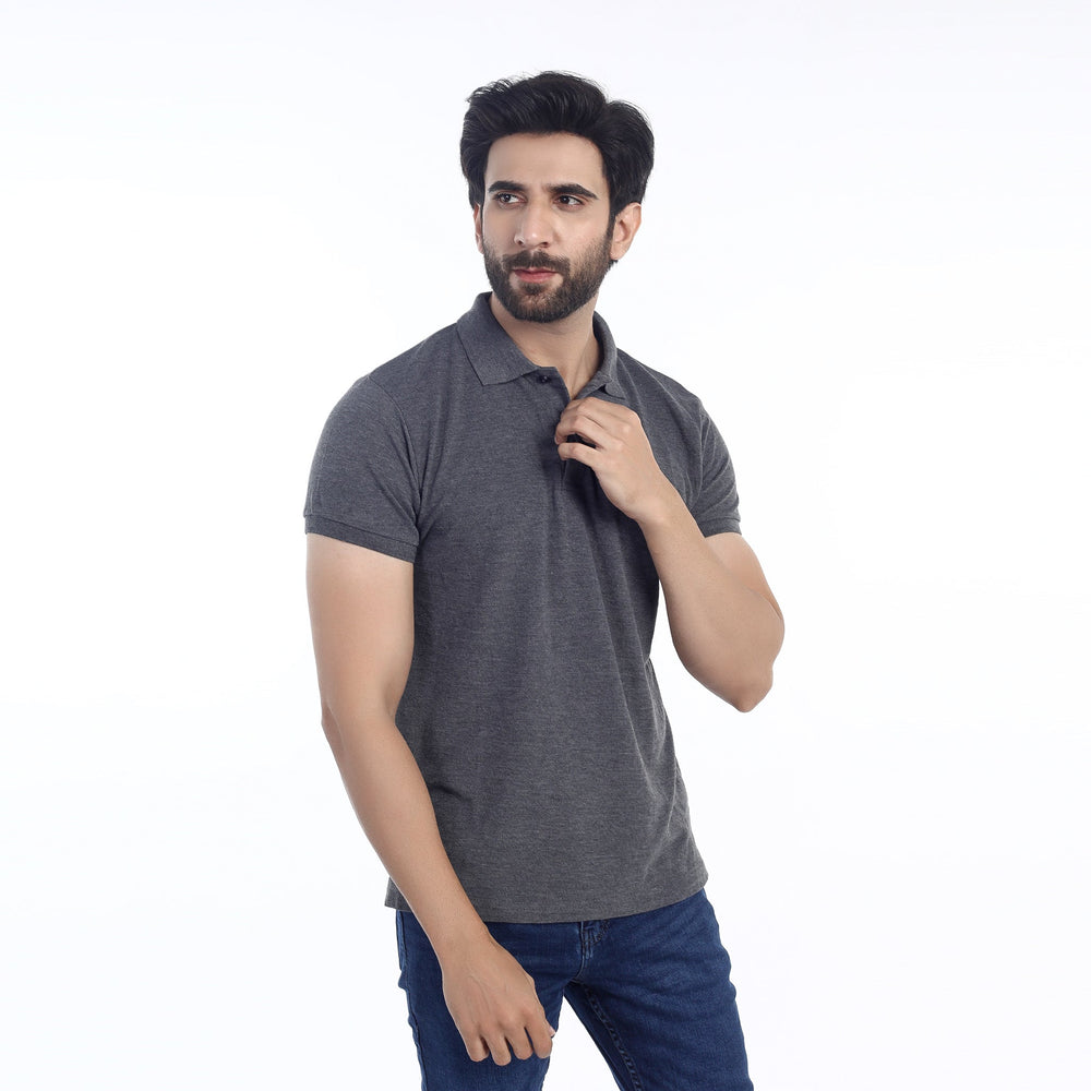 Valuable Men's Half Sleeves Polo T-Shirt - Charcoal, Men's T-Shirts & Polos, Chase Value, Chase Value