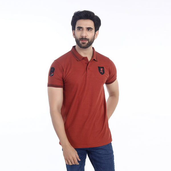 Men's Half Sleeves Polo T-Shirt - Rust