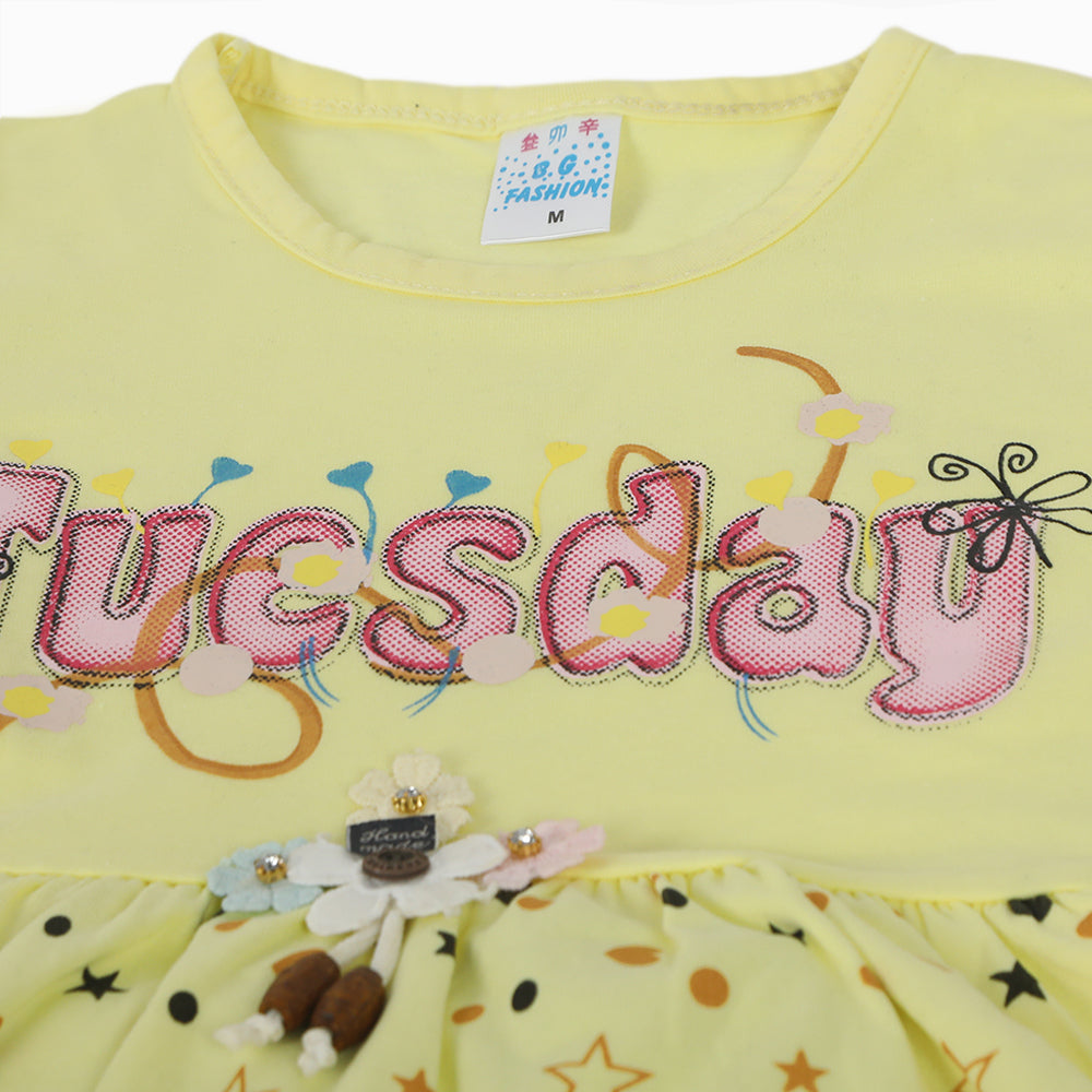 Girls Half Sleeves Suit - Yellow, Girls Suits, Chase Value, Chase Value