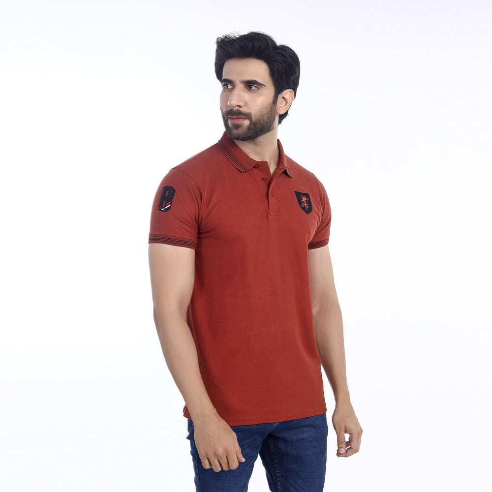 Men's Half Sleeves Polo T-Shirt - Rust, Men's T-Shirts & Polos, Chase Value, Chase Value