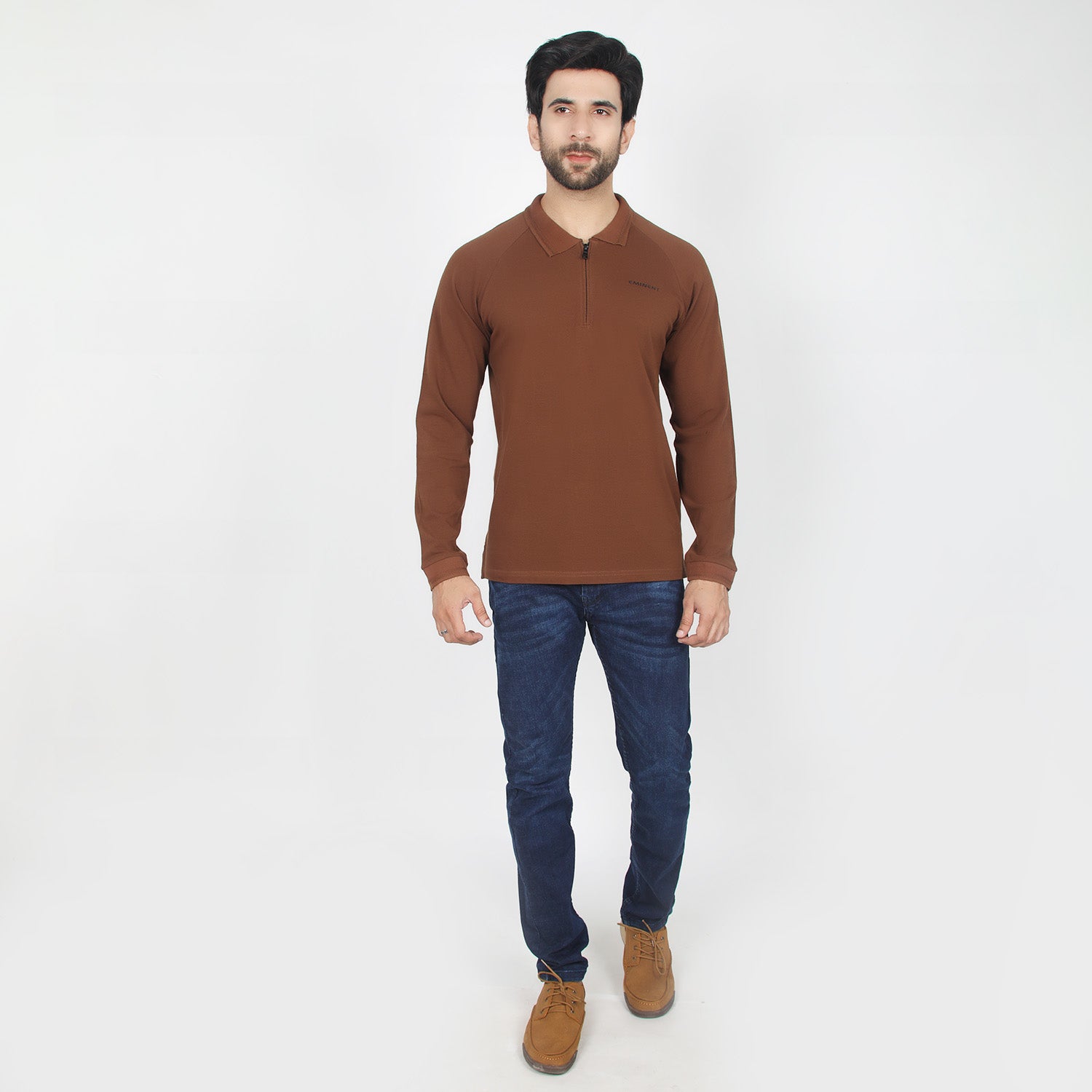 Eminent Men's Full Sleeves Polo T-Shirt - Brown, Men's T-Shirts & Polos, Eminent, Chase Value
