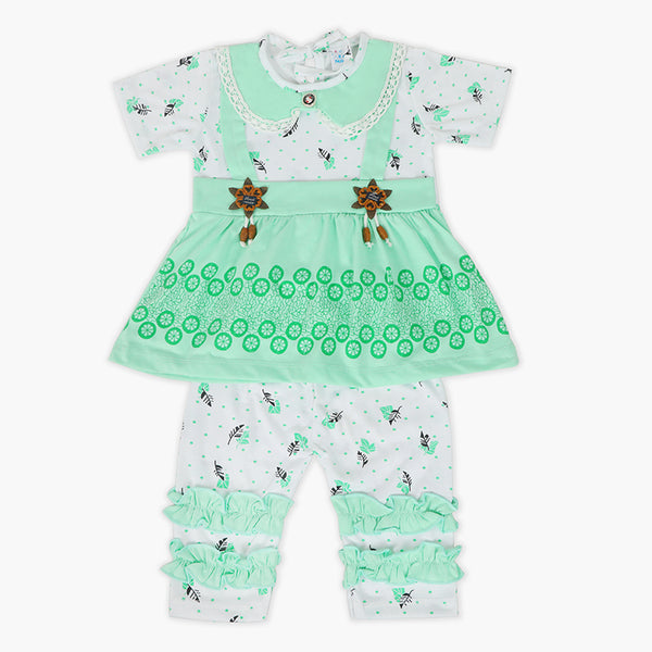 Girls Half Sleeves Suit - Green, Girls Suits, Chase Value, Chase Value