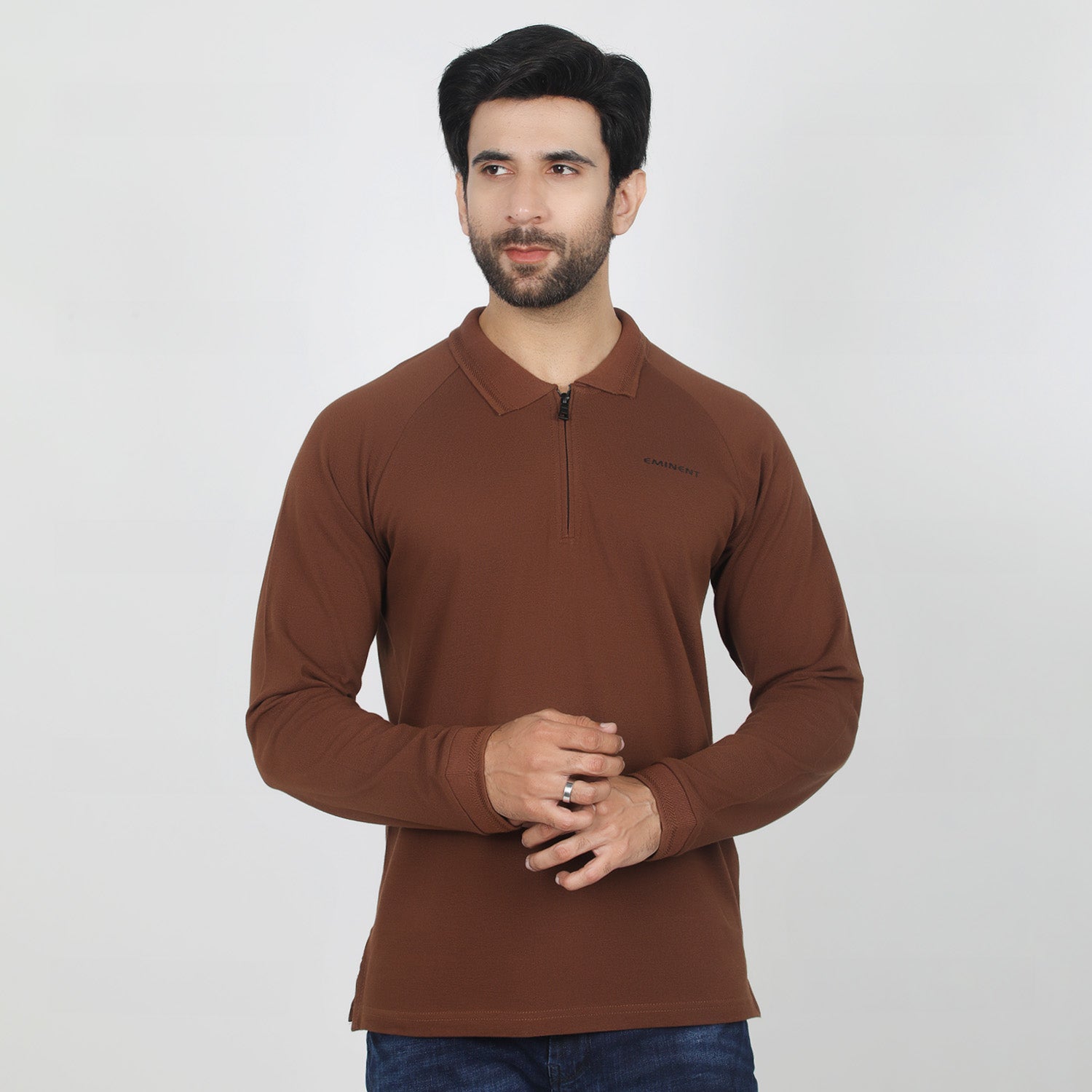 Eminent Men's Full Sleeves Polo T-Shirt - Brown, Men's T-Shirts & Polos, Eminent, Chase Value