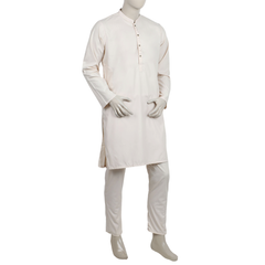 Eminent Men's Kurta Pajama Suit - Light Beige