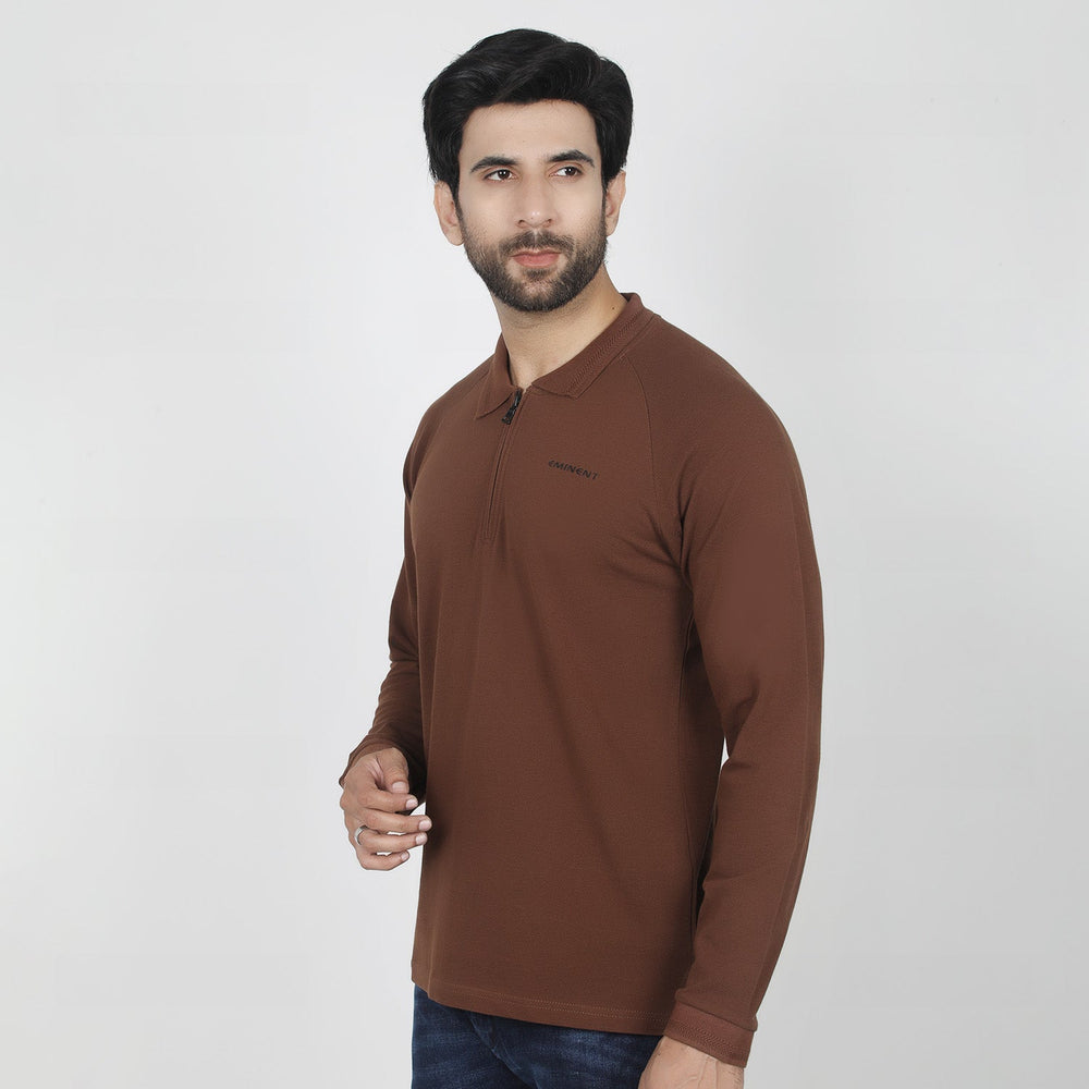 Eminent Men's Full Sleeves Polo T-Shirt - Brown, Men's T-Shirts & Polos, Eminent, Chase Value