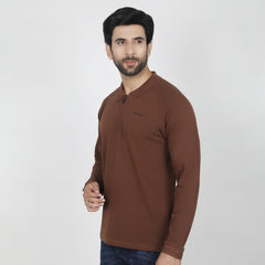 Eminent Men's Full Sleeves Polo T-Shirt - Brown