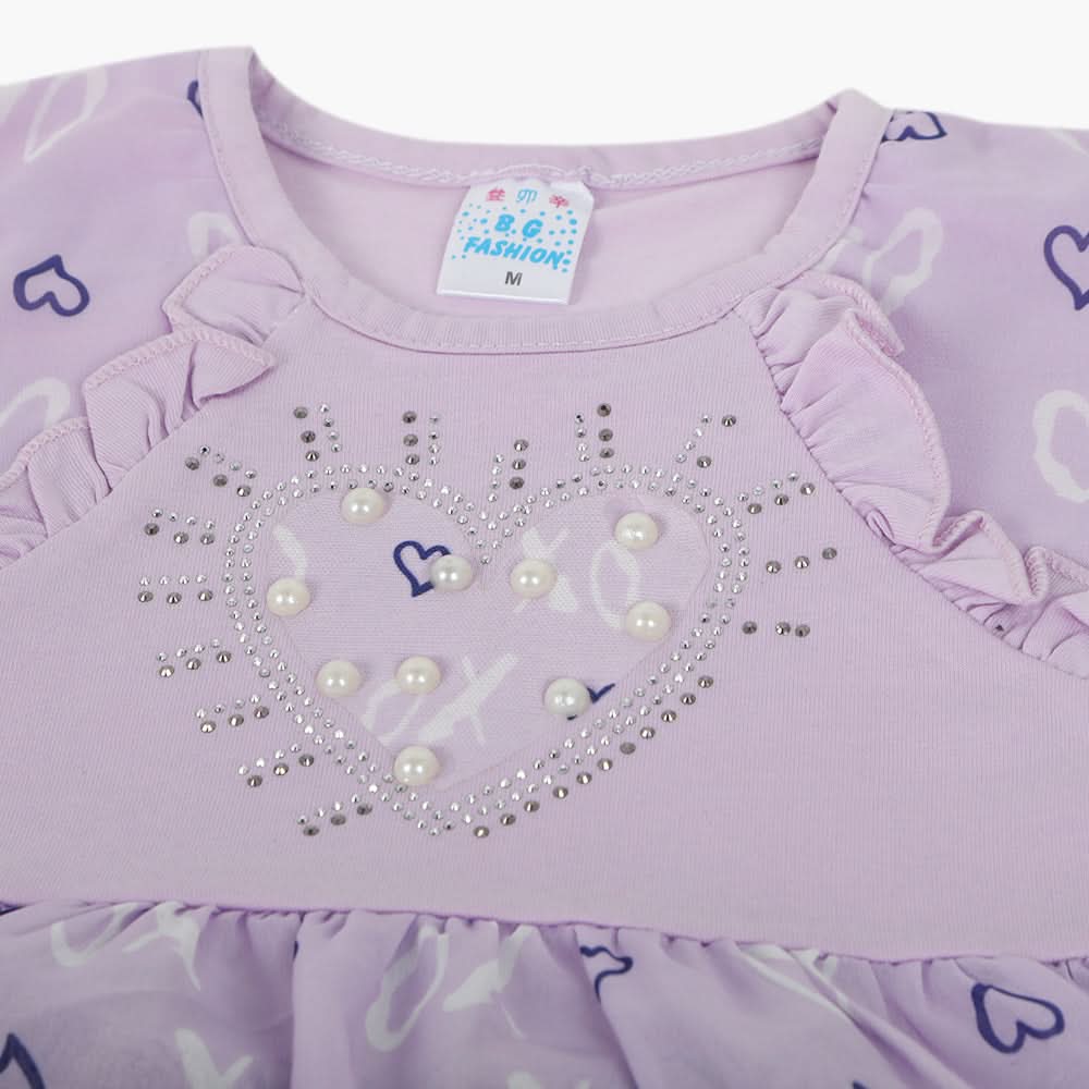 Girls Half Sleeves Suit - Light Purple, Girls Suits, Chase Value, Chase Value
