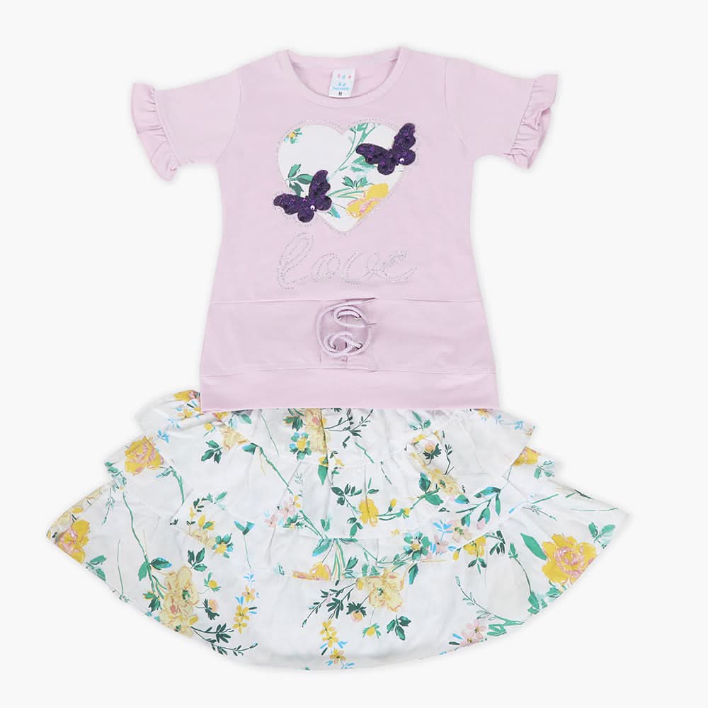 Girls Half Sleeves Suit - Purple, Girls Suits, Chase Value, Chase Value