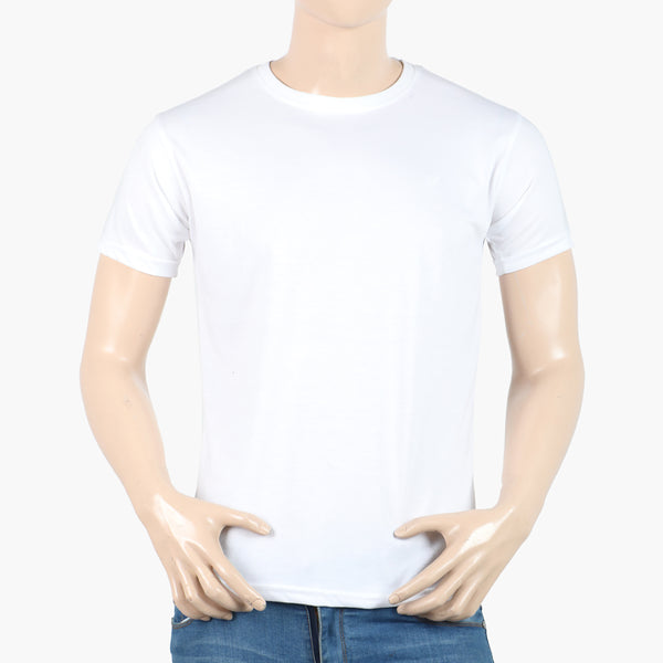 Valuable Men's Half Sleeves Round Neck T-Shirt - White