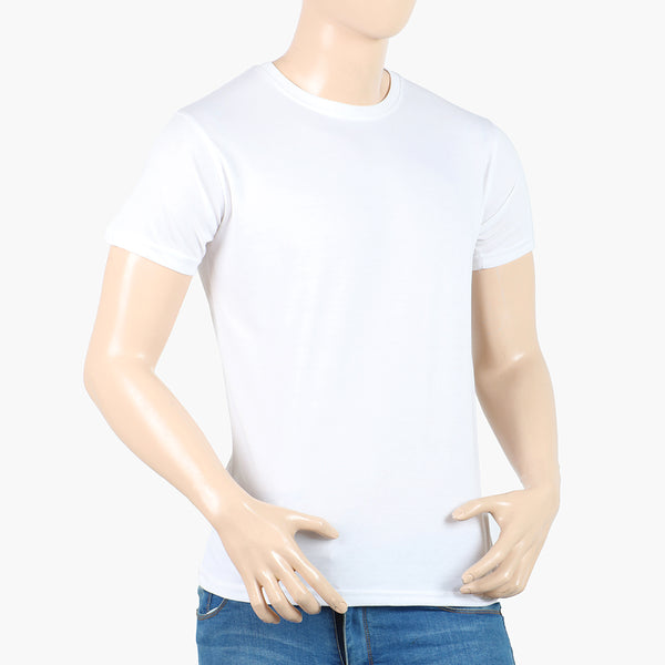 Valuable Men's Half Sleeves Round Neck T-Shirt - White